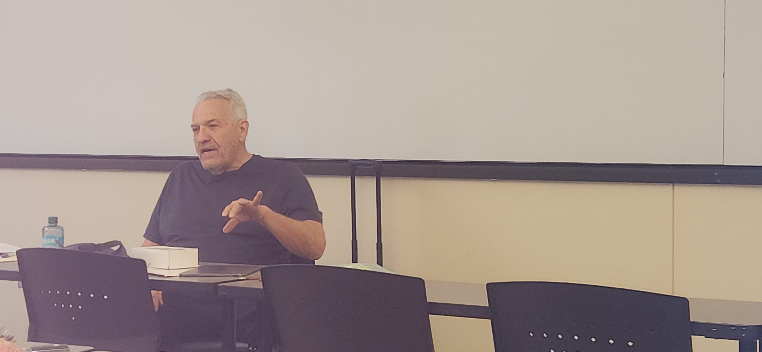 Dr. Rob Gilbert, Montclair State University sports psychology professor, discusses performance enhancing strategies during a recent class in Univetsity Hall. Tom Boud | The Montclarion