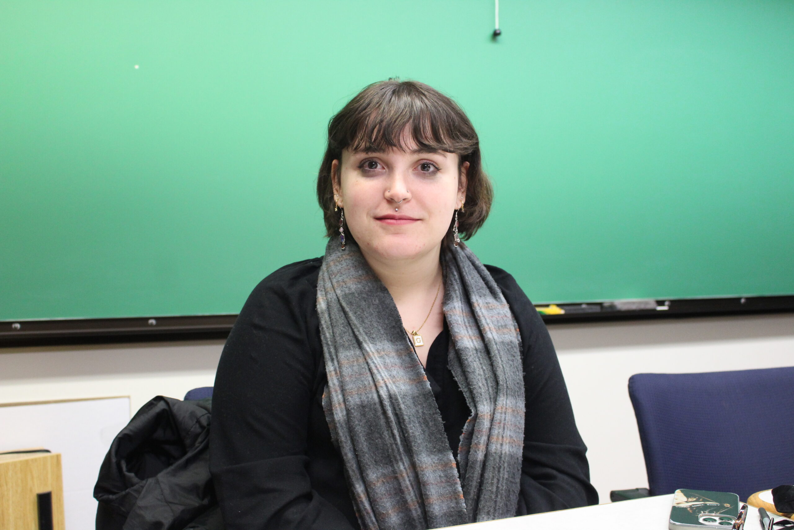 Graduate English major Clara Vitale poses for the camera