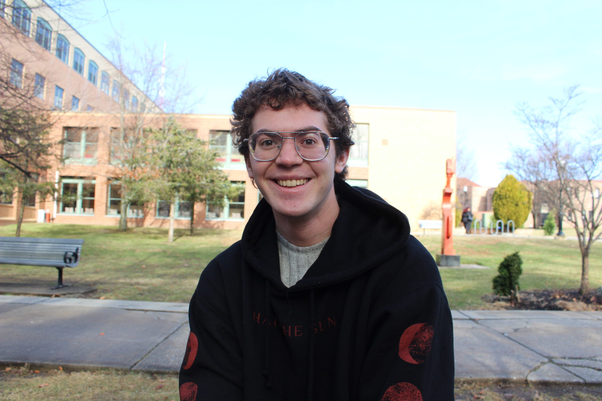 Junior English and Classics major Christopher Halstead smiles for the camera