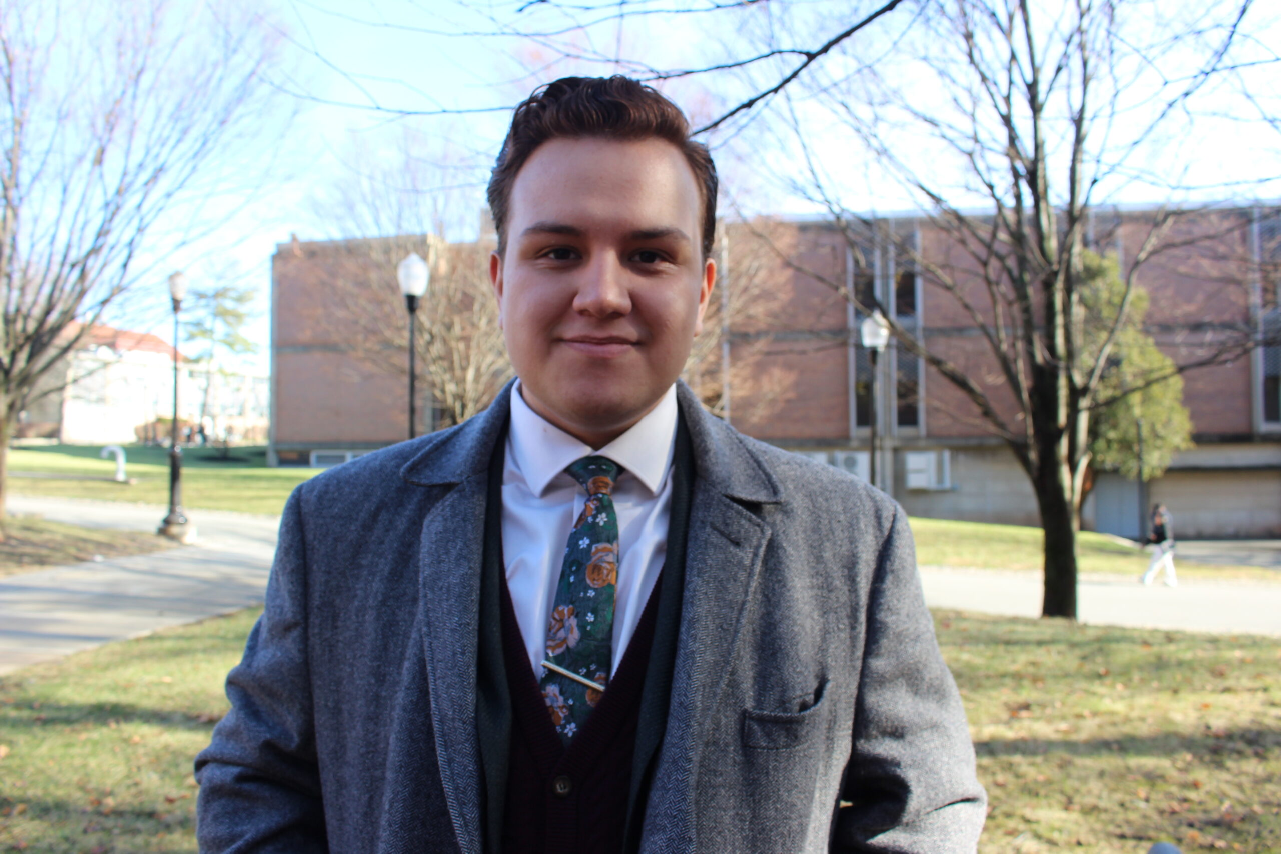 Junior anthropology major Lucas Gonzalez poses for the camera.