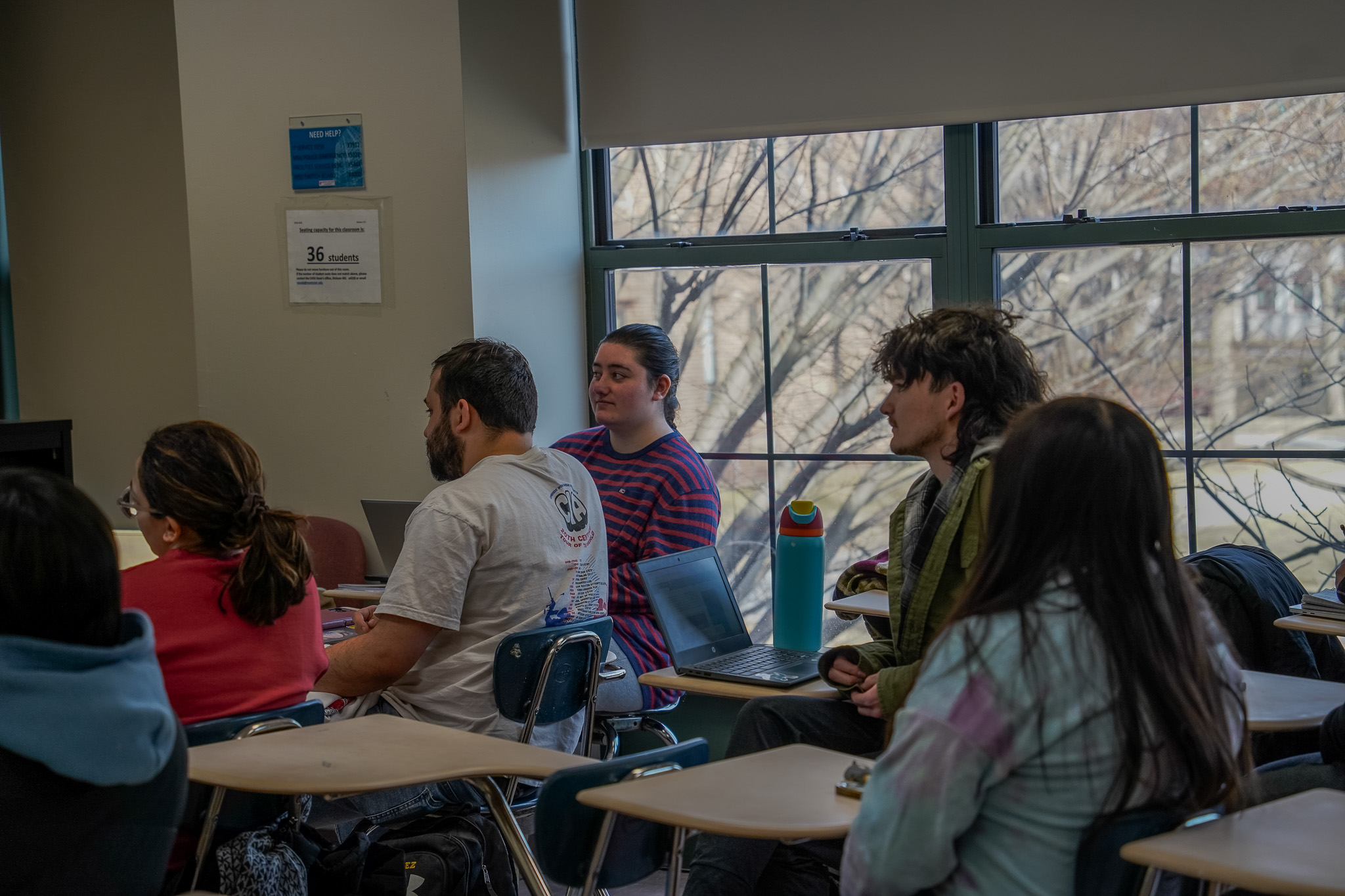 Students look on at the Political Science Club meeting. Ava Firmani | The Montclarion