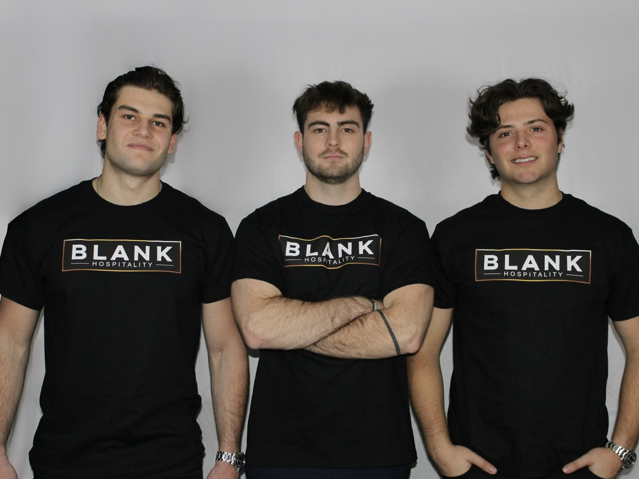 Blank Hospitality founders — Damian Cacciato (center), Michael Goldman (left), and Michael Natenzon (right).