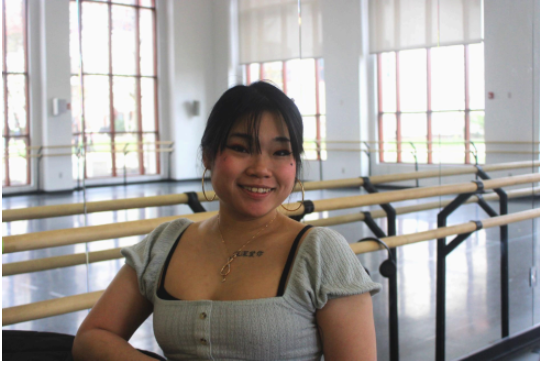 Rebecca Seow in the main dance studio at Life Hall. Seow is a former Montclair State dance student and the current secretary in the dance. Photo by Alysa Toledo