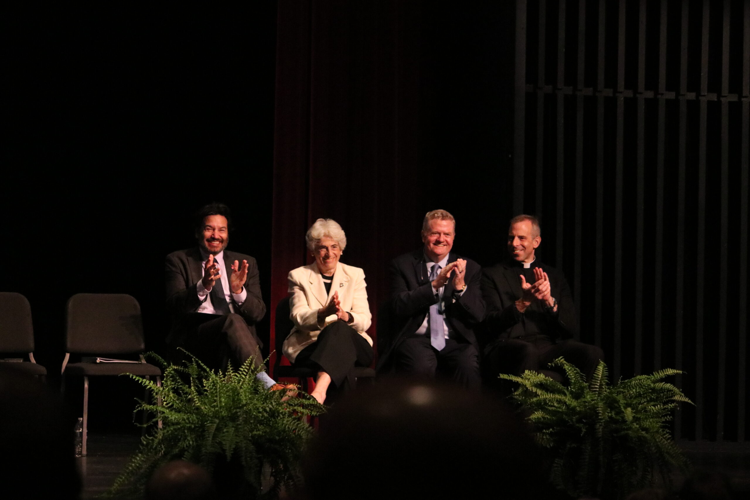 Montclair State President Jonathan Koppell, former president Dr. Susan A. Cole, former University Police Chief Kieran Barrett and