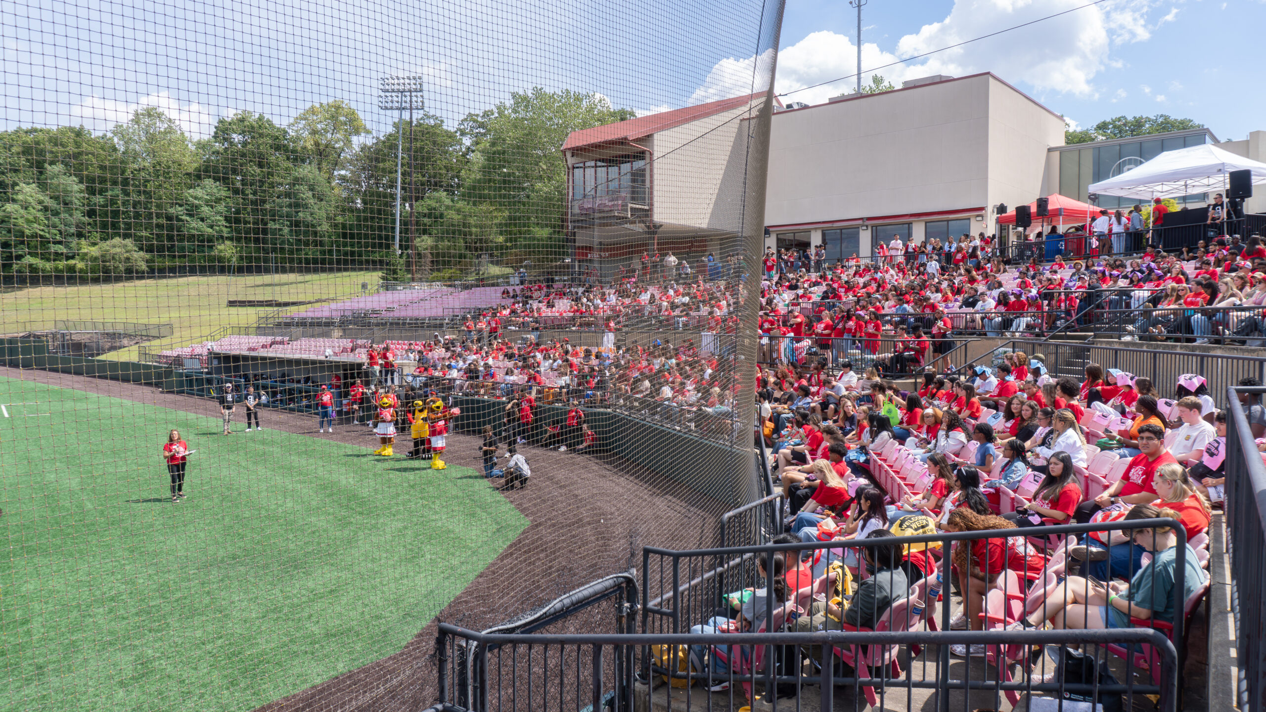 Freshman gather in Yogi Berra by their College to listen in on Faculty speeches.