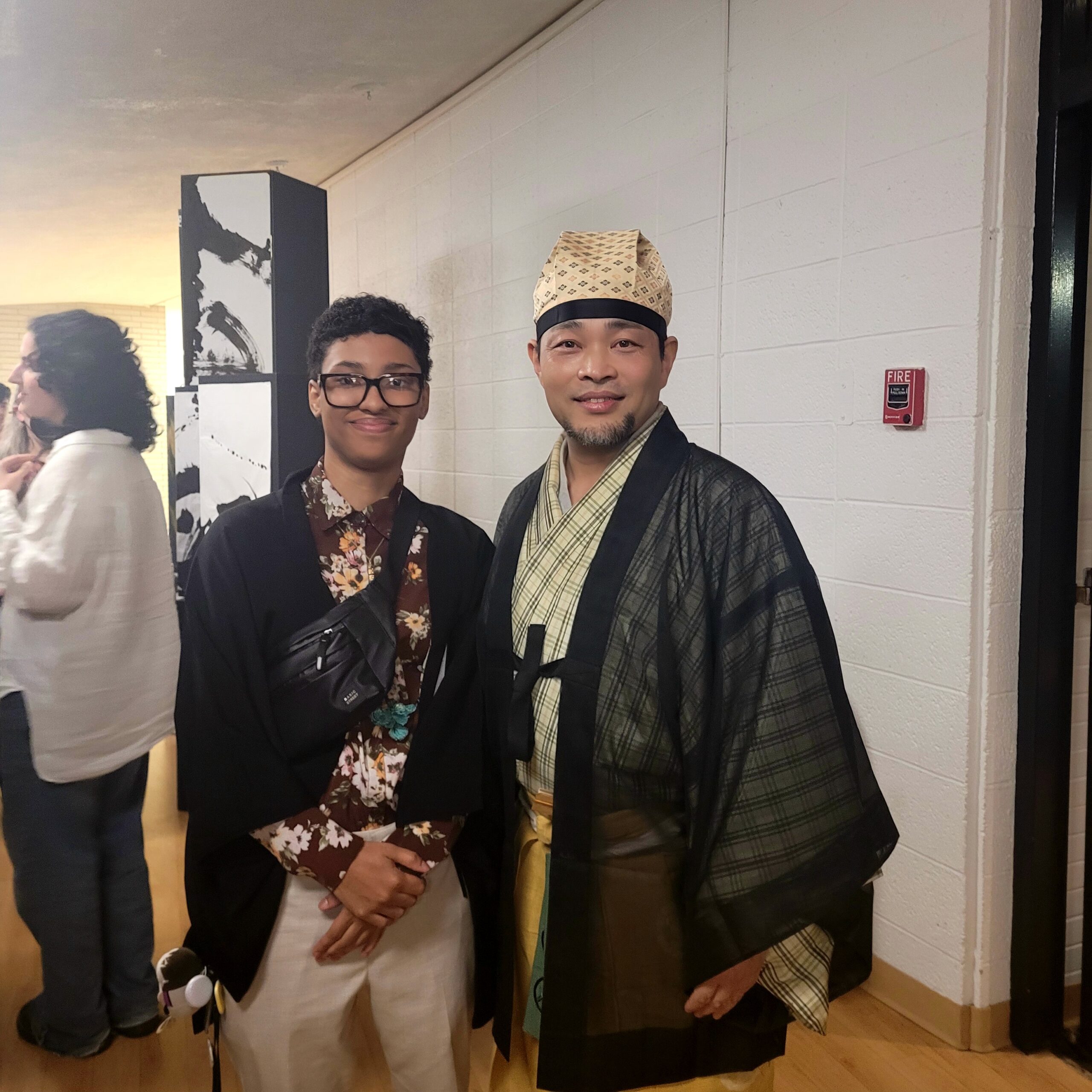 Student Julisa Williams next to Matasaburo Nomura XIV, star and creator of Busshi. Julisa Williams | The Montclarion