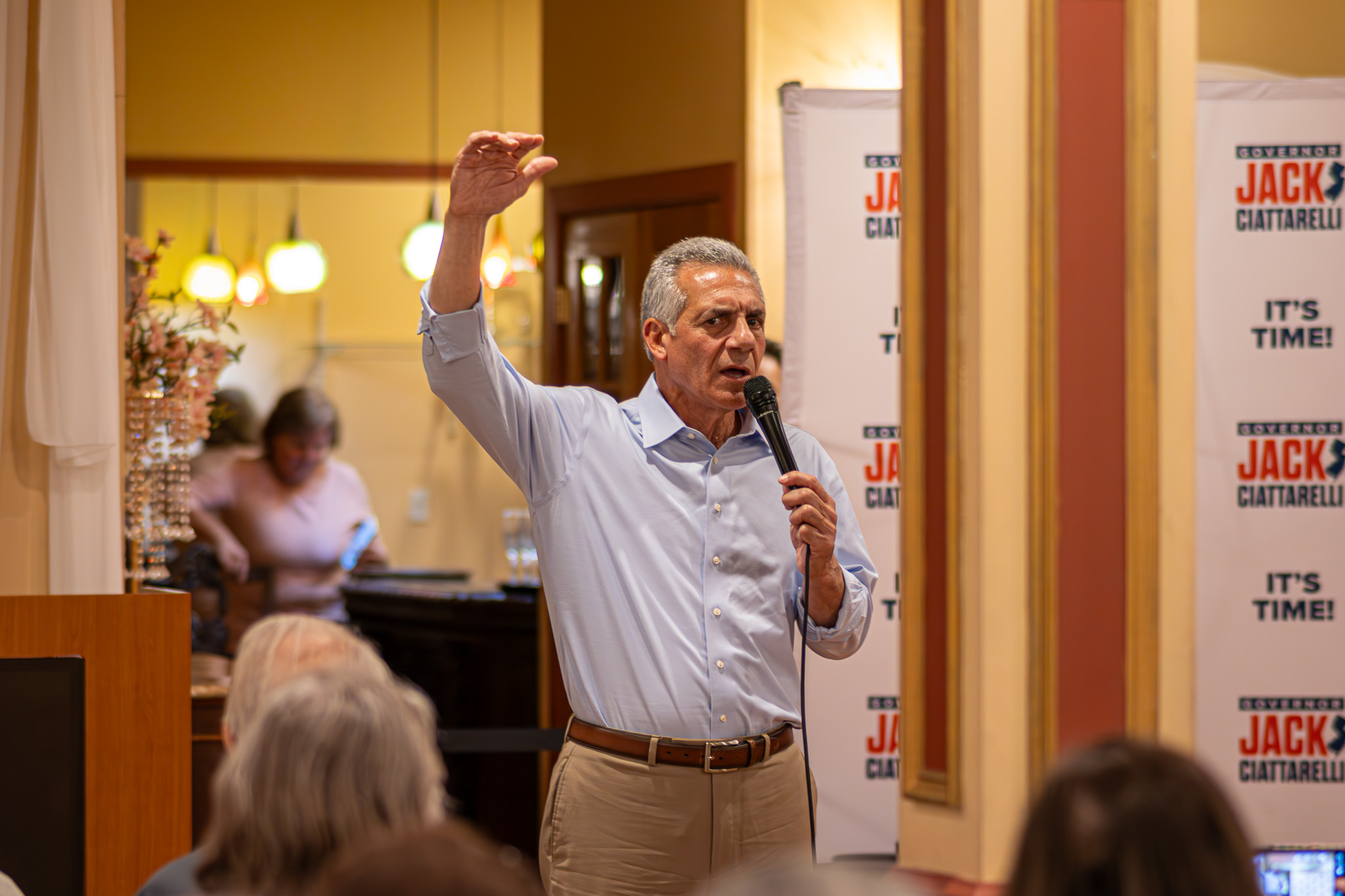 Jack Ciattarelli speaking at a campaign event in Nutley, New Jersey. David Bien-Aime | The Montclarion