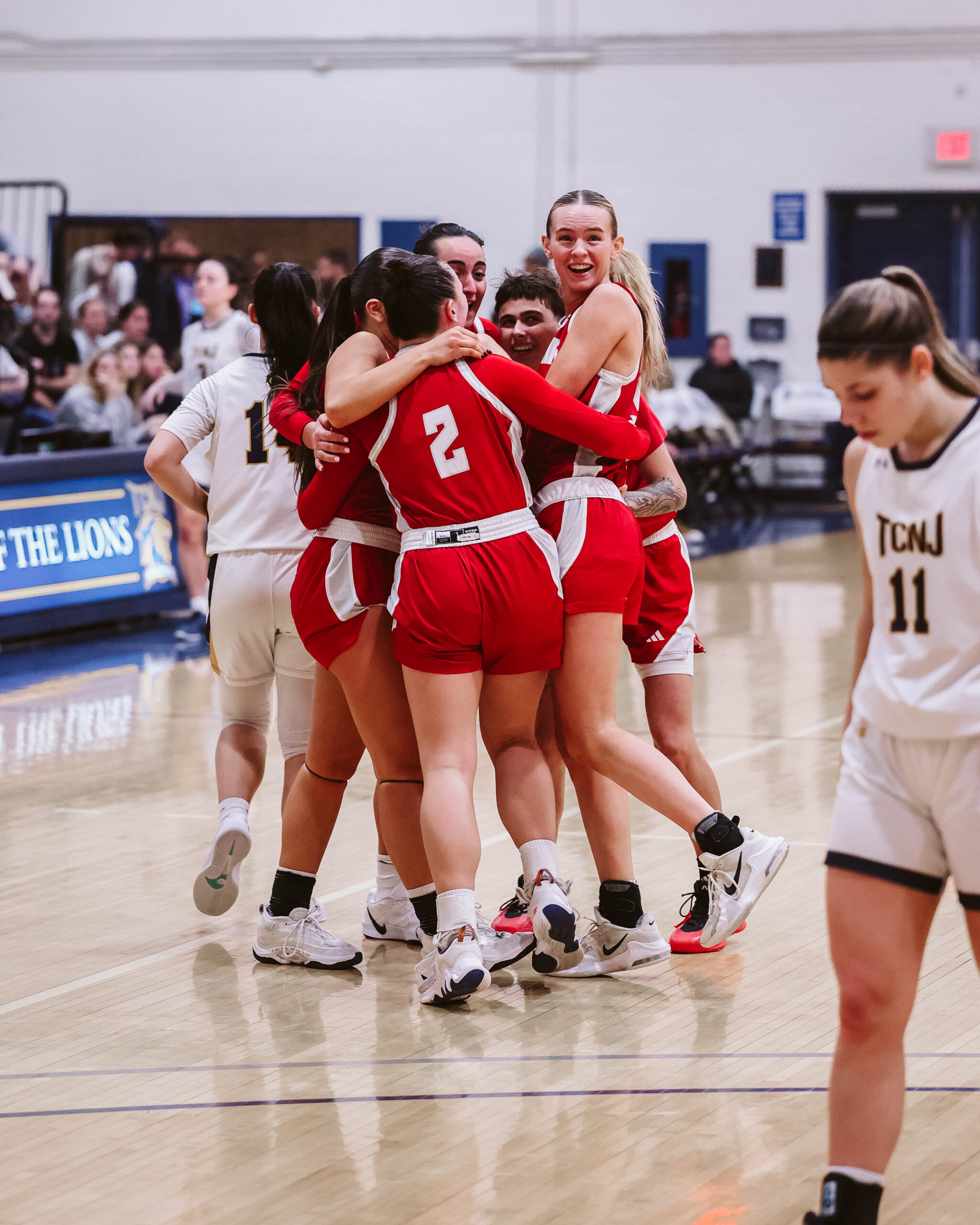 Scenes in the moments following Montclair State's 2025 NJAC championship. Photo courtesy of Montclair State Athletics