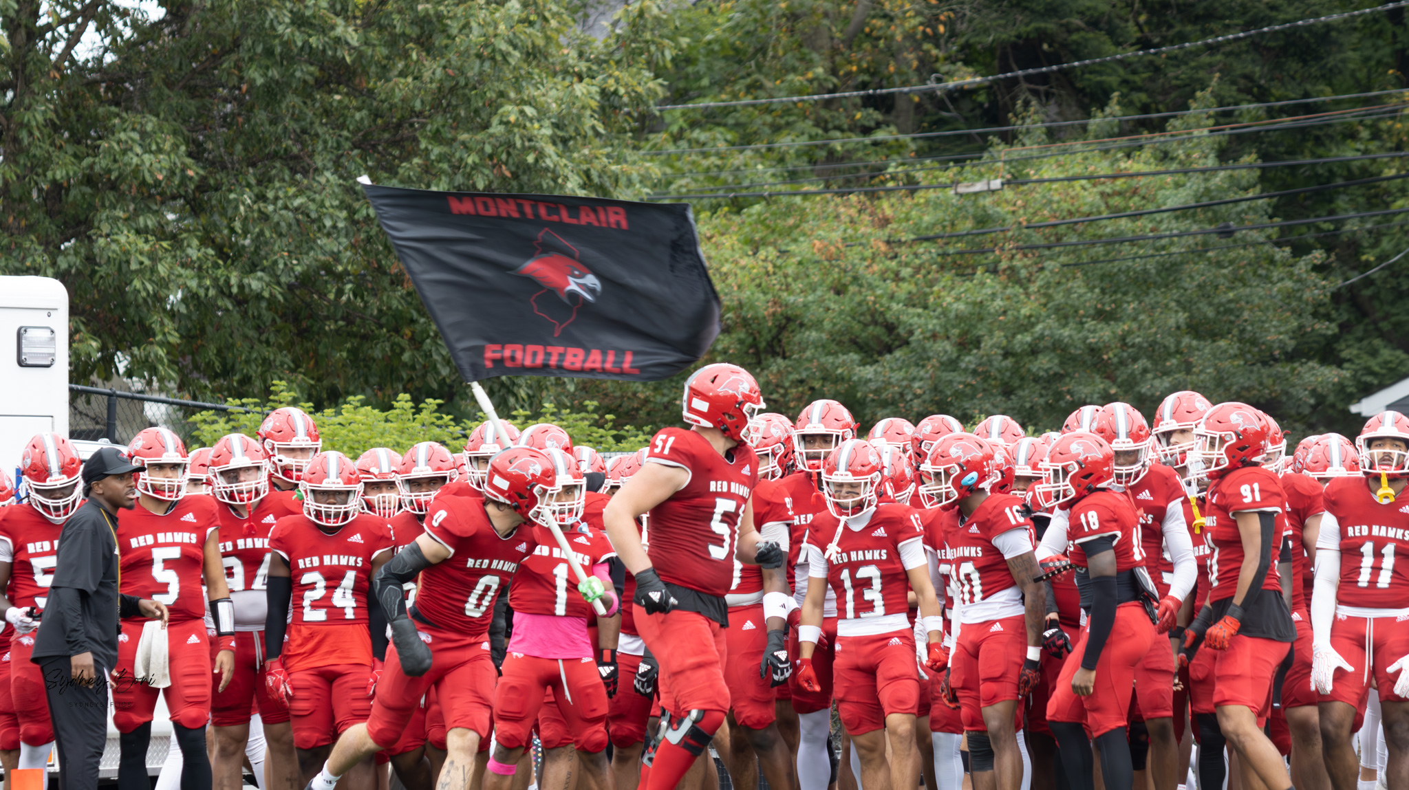 Montclair fall prepares to take the field before the Breakfast Bowl versus Rowan. Syd Boni