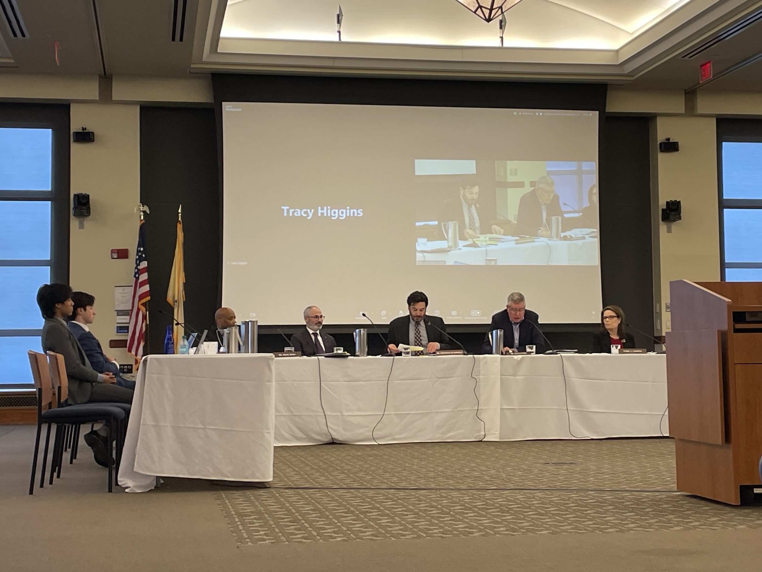 The Board of Trustees meeting where the groundbreaking news broke that four international students had their visas revoked. Emely Ramirez The Montclarion