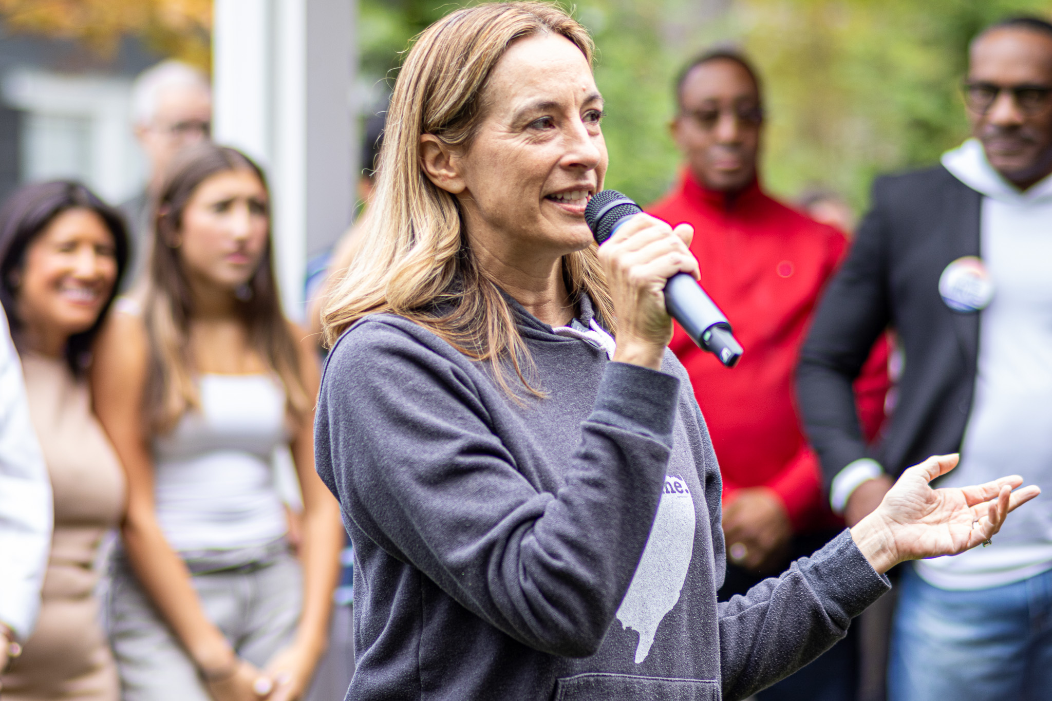 Mikie Sherrill speaking at a campgain