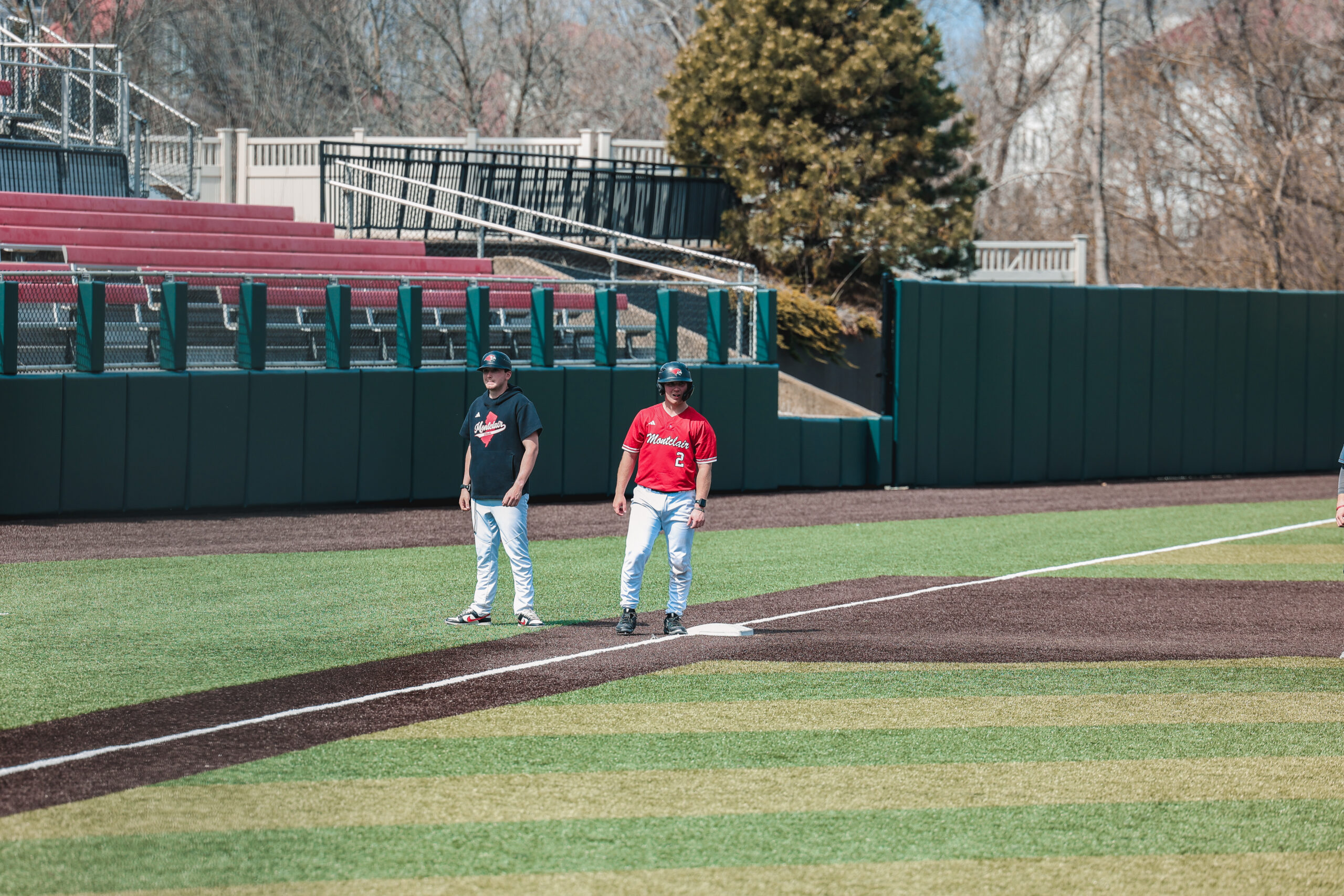 Montclair State catcher Zach Stearns now holds the program record for career hit-by-pitches. Photo courtesy of Montclair State Athletics