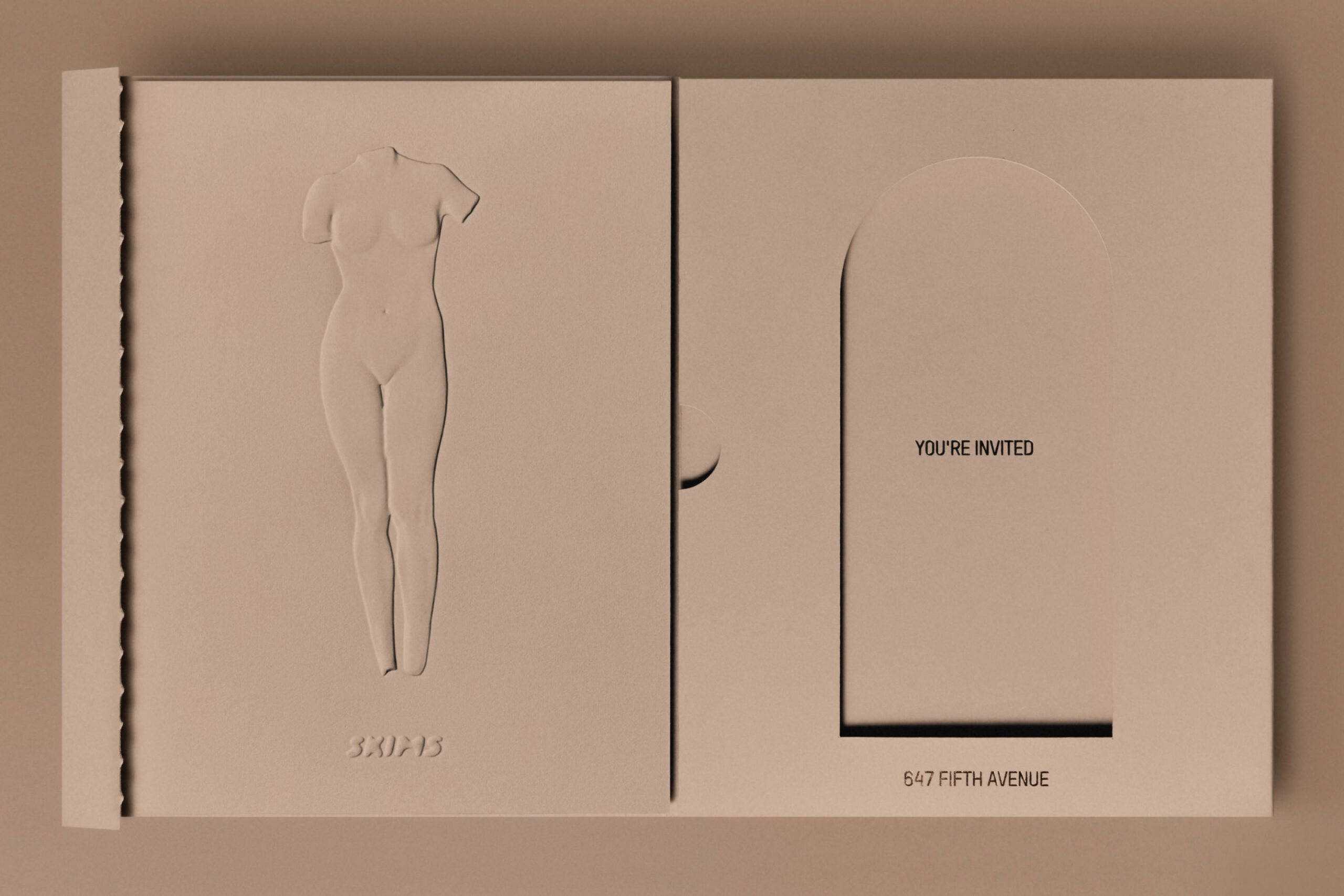 SKIMS NYC 5th Avenue Flagship Invitations, Designed with WØRKS Studio, 2025