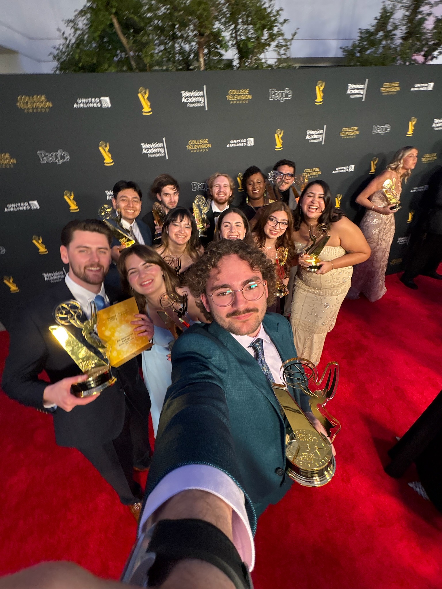 The team from Montclair State University seen at the 45th College Television Awards presented by the Television Academy Foundation at the Saban Media Center on Saturday, March 28, 2026, in Los Angeles. Photo courtesy of Brandon Lang