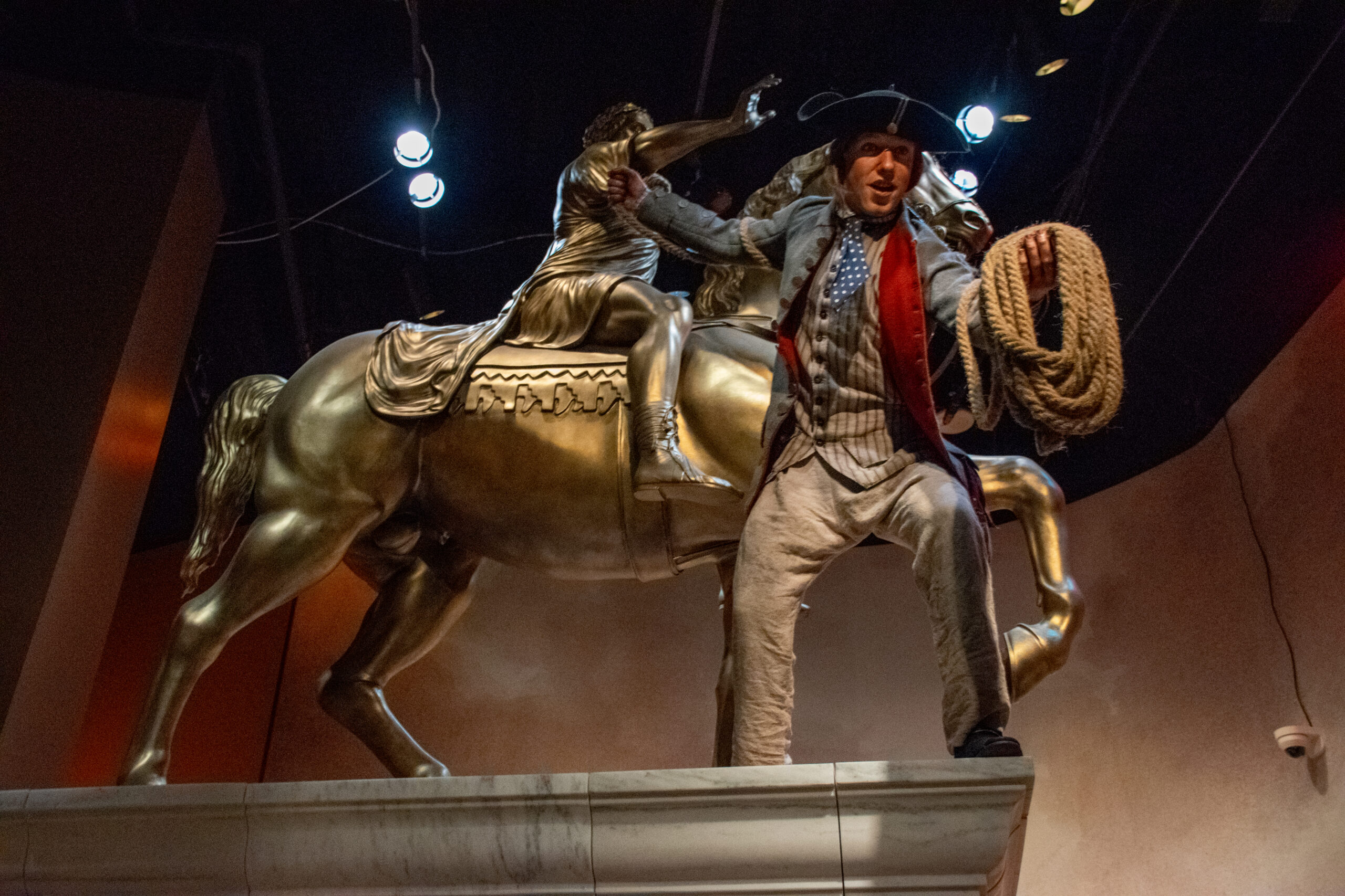 One of many statues photographed within the Museum of the American Revolution.
