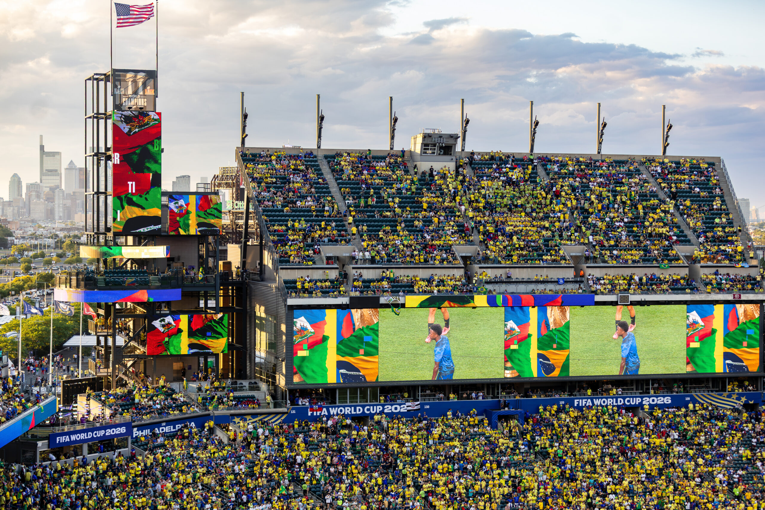 PHILADELPHIA, PA 06/19/2026 2026 FIFA WORLD CUP GROUP C STAGE BRAZIL vs HAITI: Wide—angle shot of Lincoln Financial Field Photo by Irish Maliborski