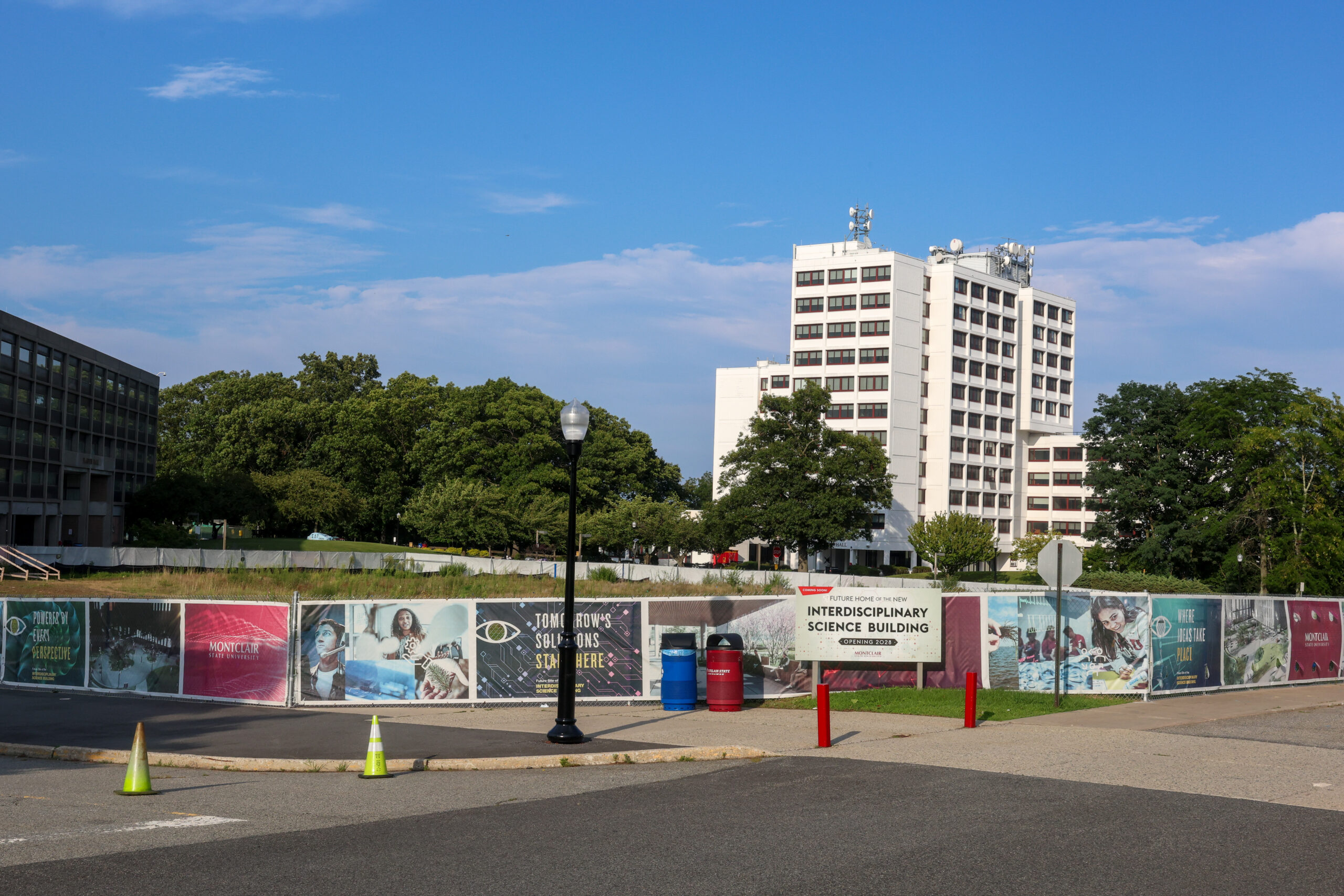 Montclair, N.J. — Aug. 8, 2026
The future site of Montclair State University’s Interdisciplinary Science Building is pictured on Aug. 8, 2026. The $120 million building is expected to open in the 2028-29 academic year. Emily Ramirez | The Montclarion