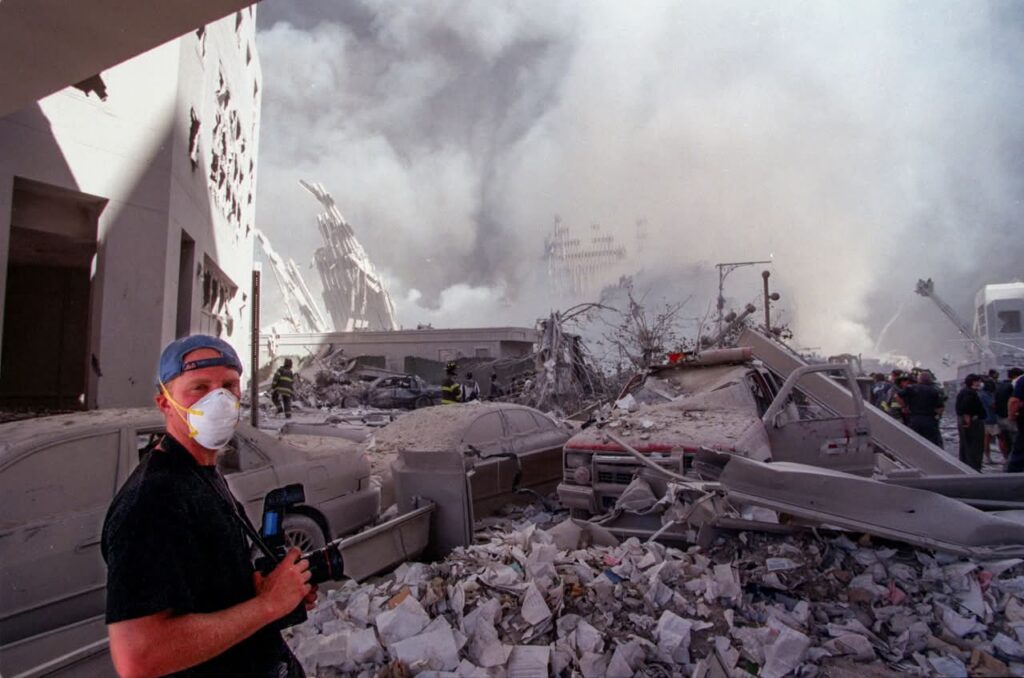 Thomas Franklin in Manhattan on September 11, 2001.
Photo courtesy of Thomas Franklin