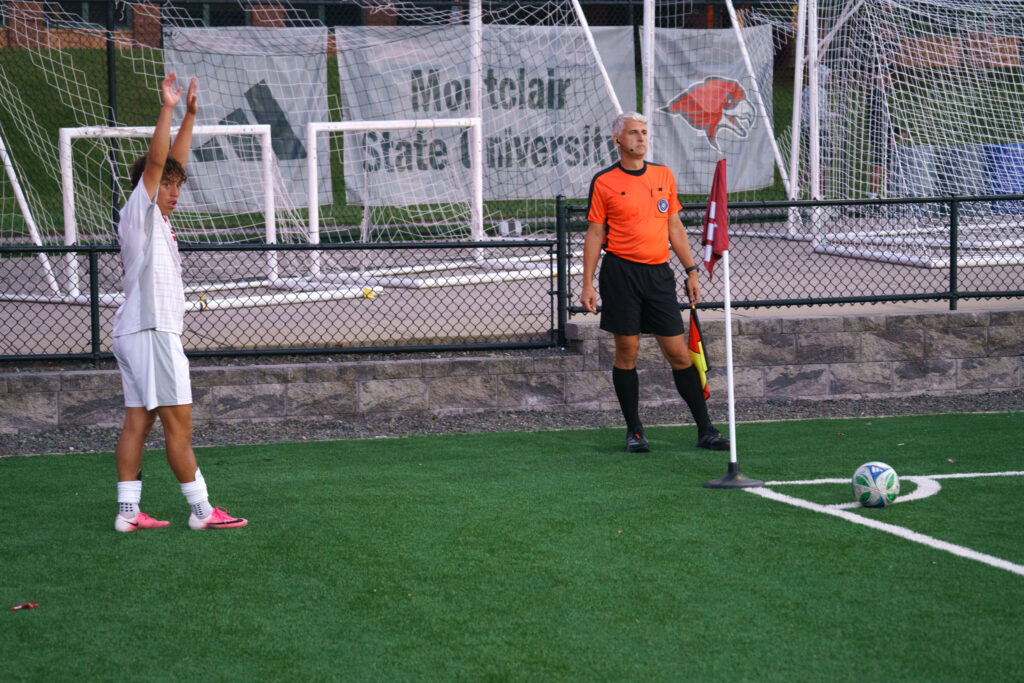 Tyler Diaz's second goal as a Red Hawk put Montclair State up 1-0 early against Western Connecticut State, a game they would ultimately win 3-0. Jamiel Negron | The Montclarion