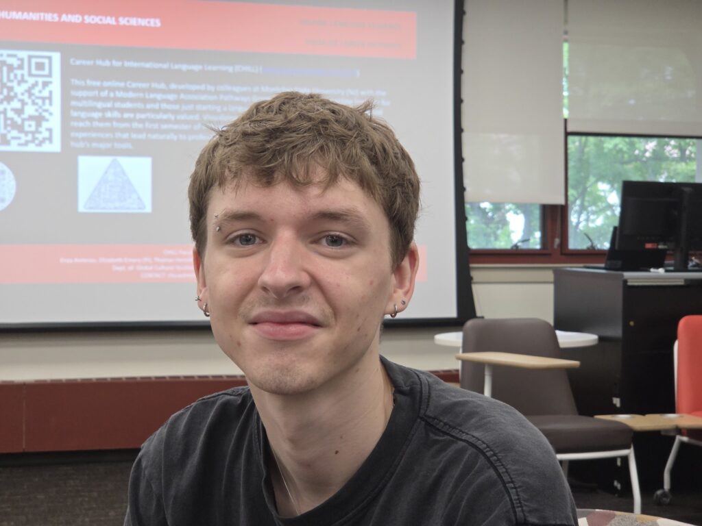Chris Steffen, senior, language, business, and culture major.