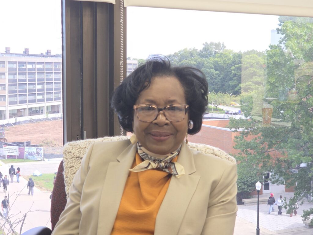 Margaree Coleman-Carter, interim vice president for student development and campus life, in her fourth floor Student Center office.