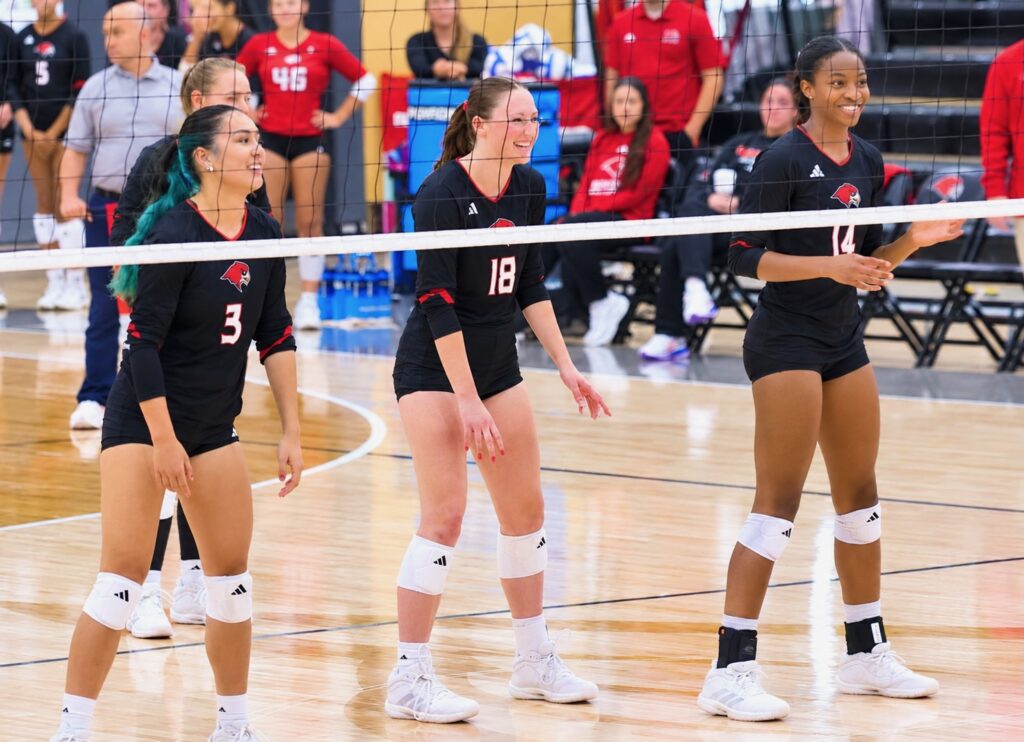 The Red Hawks' victory over Nazareth was the first of two Saturday matches. They later suffered defeat to Misericordia in five sets. Abby Brown | The Montclarion