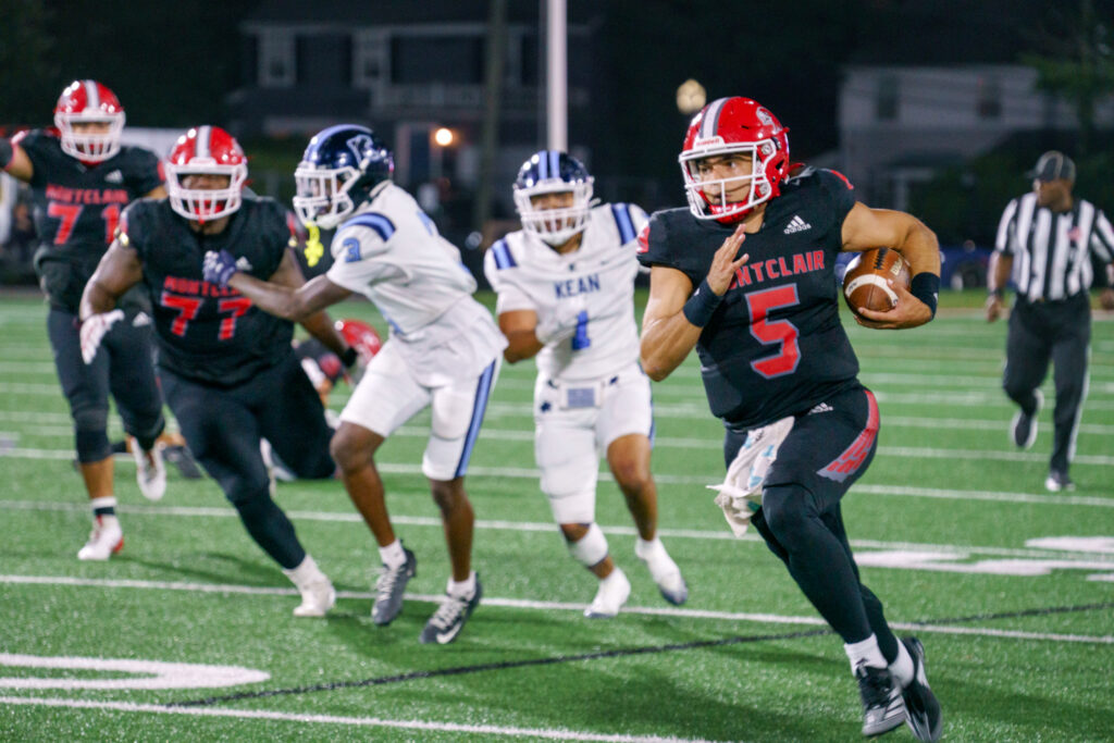 Luke Henrich races toward the endzone during the homecoming football game, Saturday, Oct. 3, 2026.