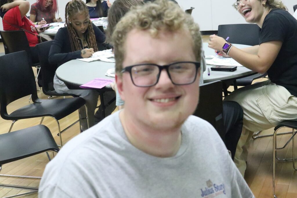 Kyle Talbert, a senior majoring in Theater: Design, Technology, & Management, shared that he wanted to come to Red Hawk Night because it was his last one.